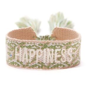 "Happiness" Statement Friendship Bracelet ~Boho ~ adjustable tassels